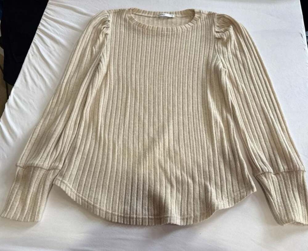 MIHOLL Women's Long Sleeve Ribbed Knit Crewneck Pullover Sweater
